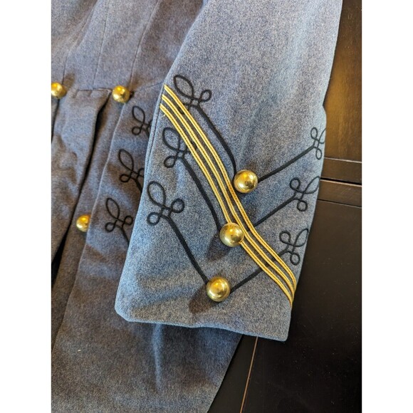 1950s West Point Academy Cadet Wool Coat Jacket Military Gray Gold Buttons Small - Picture 16 of 16